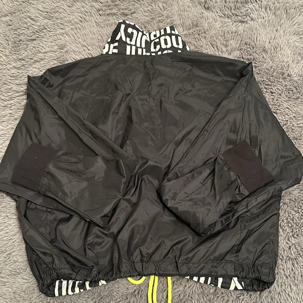 Juicy by Juicy Couture Colorblock Monogram Quarter Zip Windbreaker Size Small - Picture 7 of 7